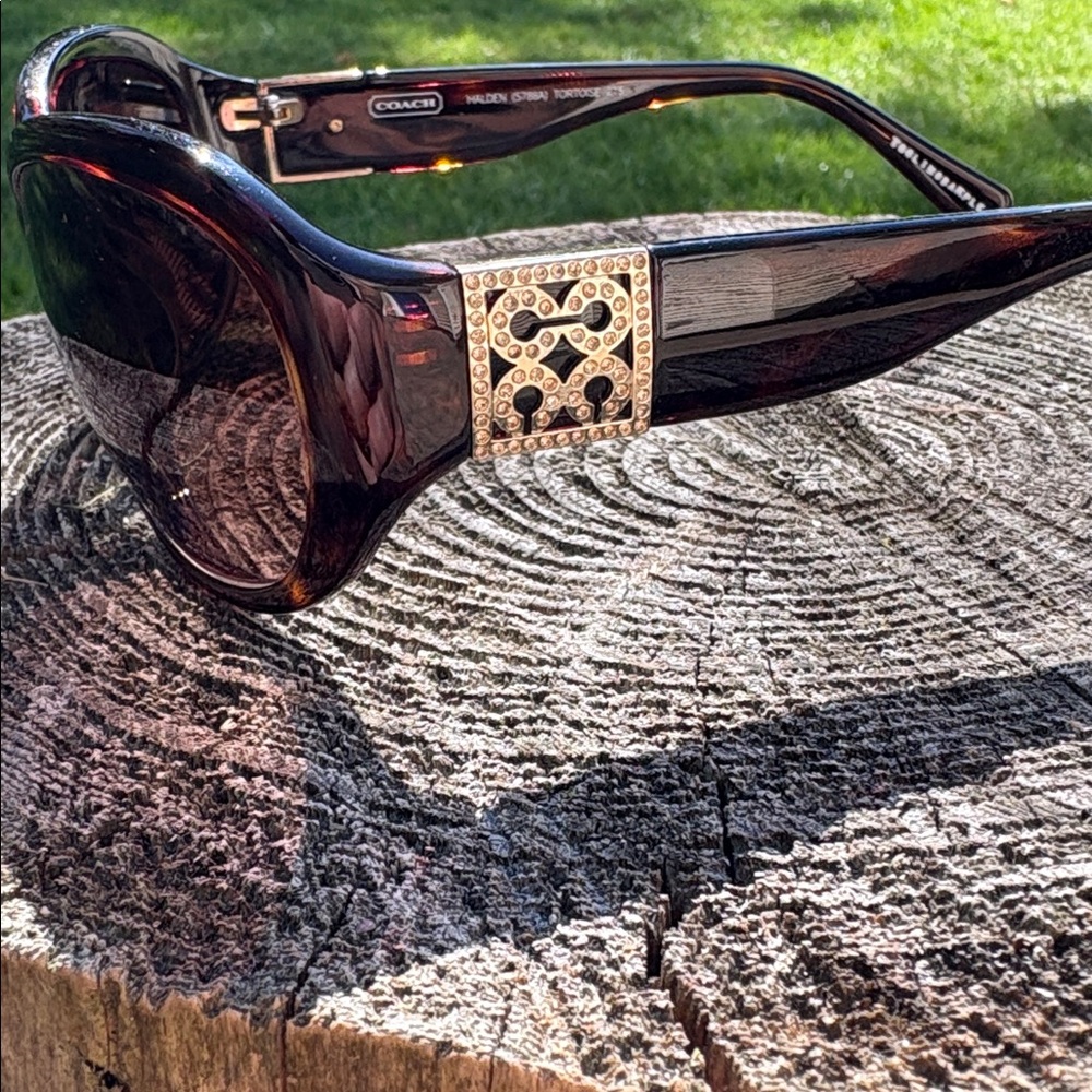 Coach Brown Sunglasses with Gold Accent - Picture 4 of 4